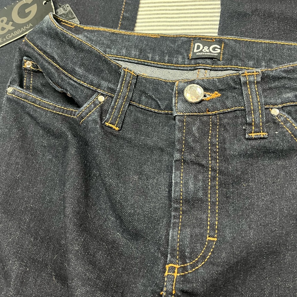 Dolce & Gabbana Vintage Y2K Dark Wash Jeans Size 27 NWT - Picture 4 of 6